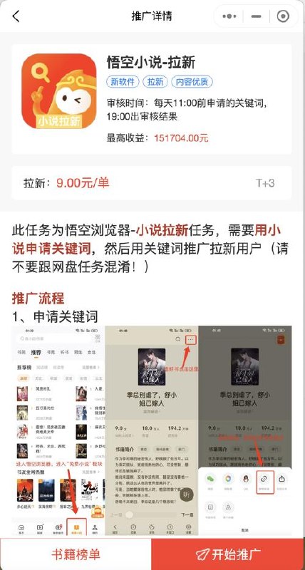 小说推文大佬实操分享，悟空网文收益1