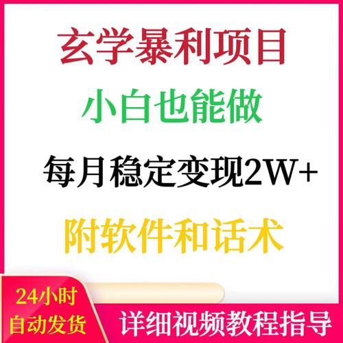 最新小众玄学项目，保底月入2W＋ 无