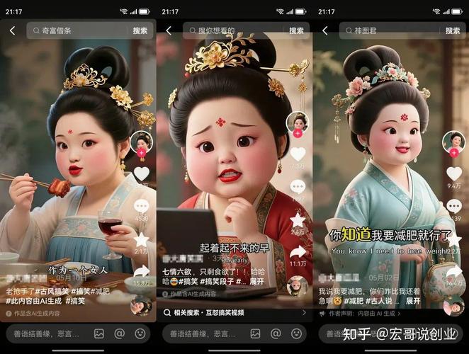 AI唐朝胖美人夫妻搞笑涨粉实操，五分