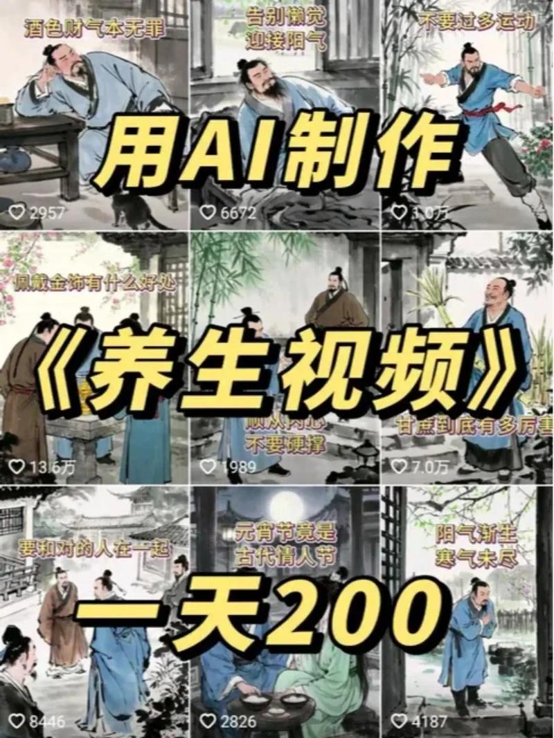 用AI制作国学养生类视频，篇篇10W