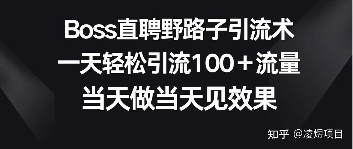 Boss直聘野路子引流术，一天轻松引
