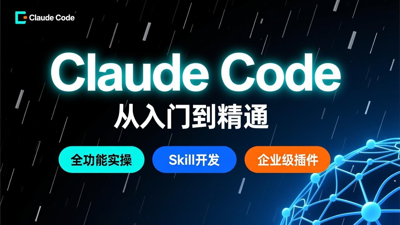 Claude Code从入门到精通，全功能实操+Skill开发+企业级插件